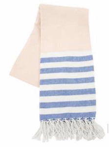 Blue & Cream Striped Turkish Towel